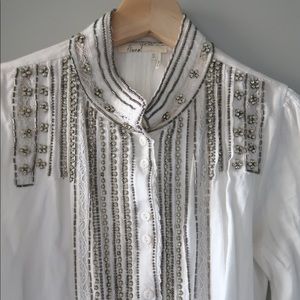 Free people white shirt with lace